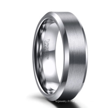 Mode 6 mm Tungsten en acier anneau rose jielts anneaux givrés